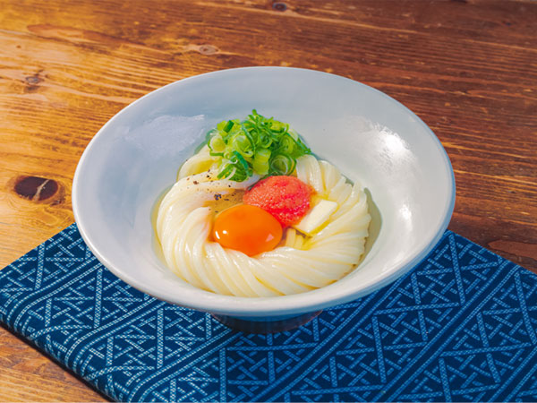 明太バター釜玉うどん